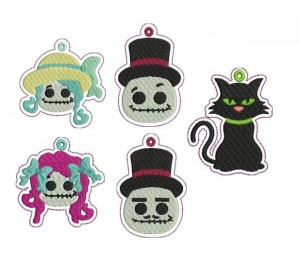 Stickserie - Spooky Friends incl. passenden Buttons, Stifteaufsätze & Anhänger